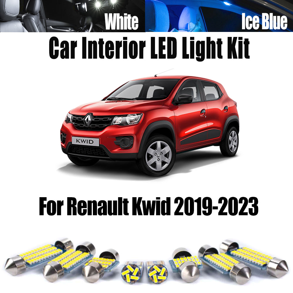 AutoGlowLED 7Pcs Canbus LED Interior Light Kit for Renault Kwid 2019-2023