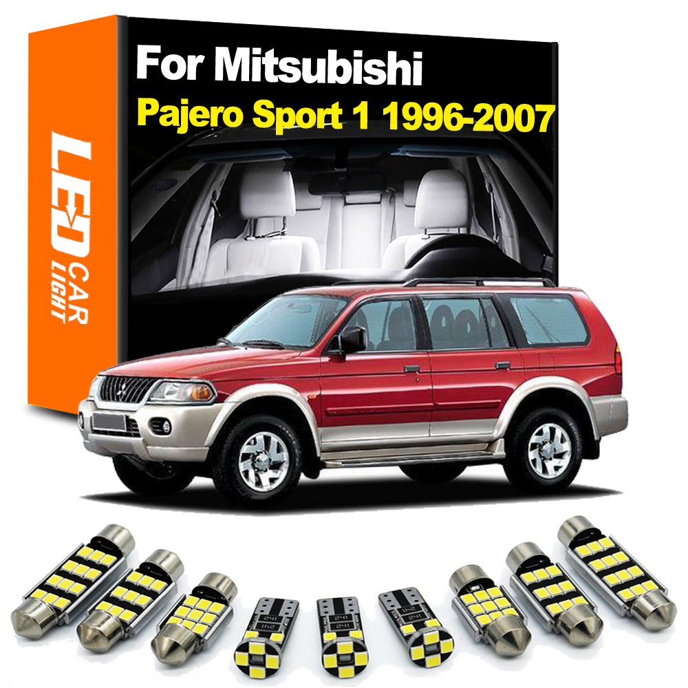 AutoGlowLED 13Pc Interior LED Light Kit for Mitsubishi Montero Shogun Pajero Sport 1 K90 1996-2007 Canbus
