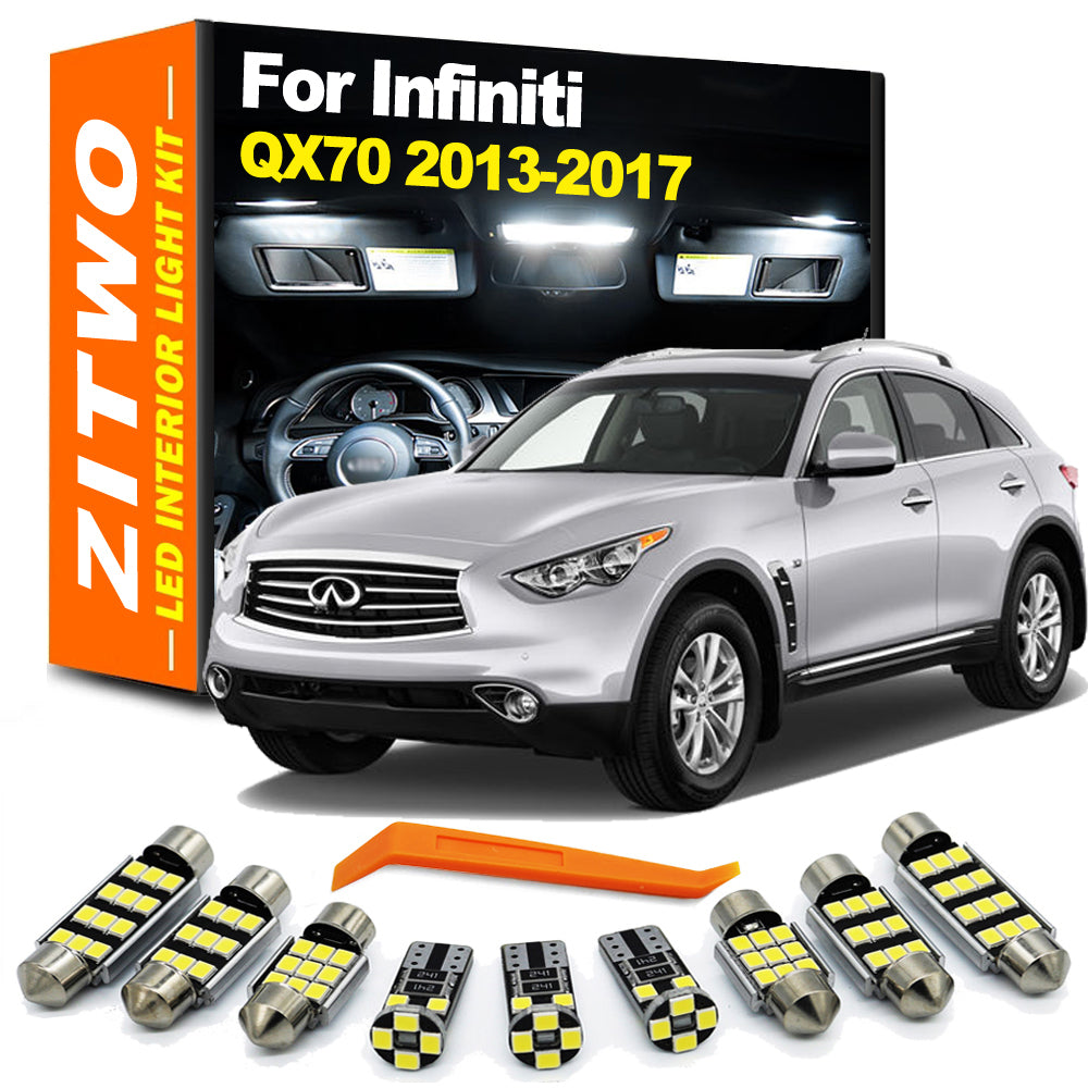 AutoGlowLED 20pc LED Interior Light Kit for Infiniti QX70 2013-2017