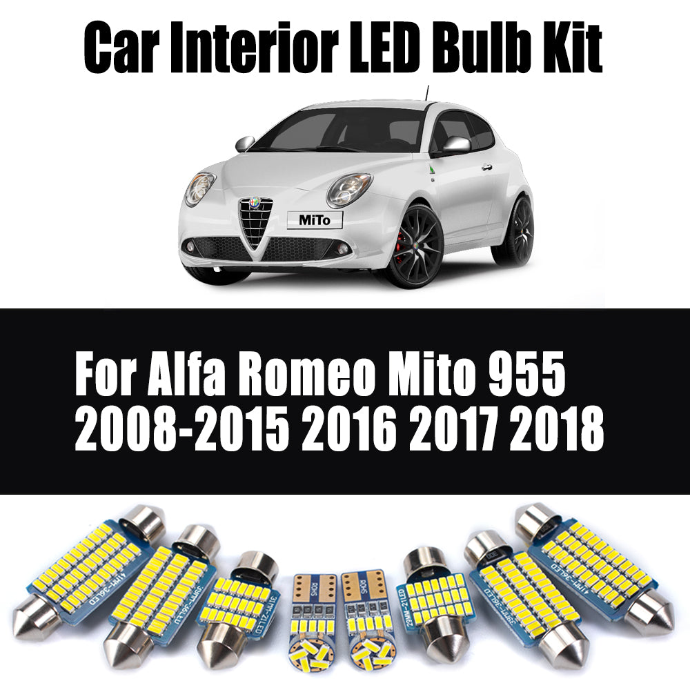 AutoGlowLED LED Interior Light Kit for Alfa Romeo Mito 955 2008-2018 Canbus 10Pcs