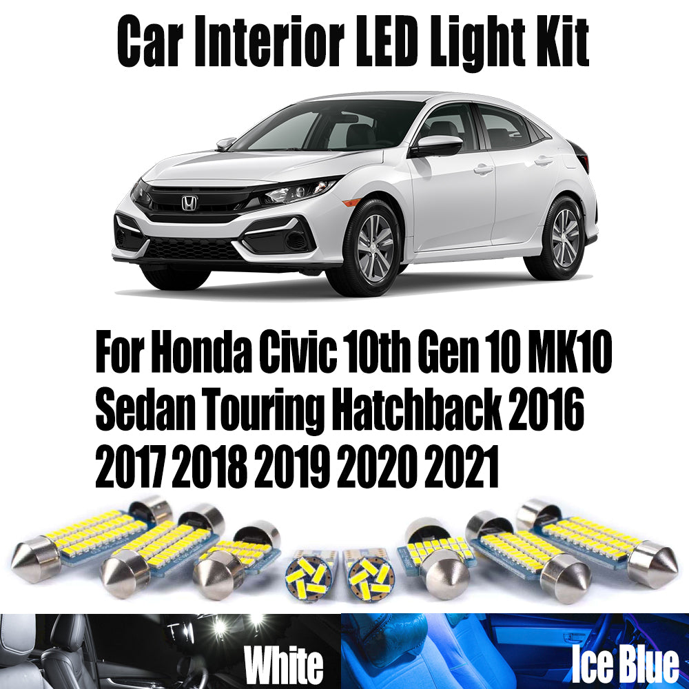 AutoGlowLED 12Pcs LED Interior Light Kit for Honda Civic 10th Gen 2016-2021