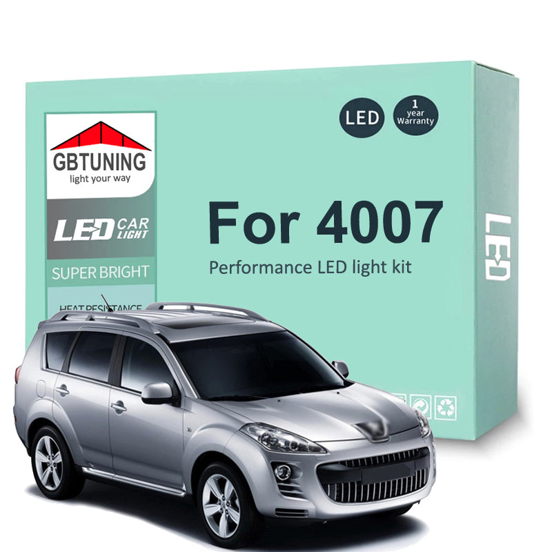 AutoGlowLED 8Pc LED Interior Light Kit for Peugeot 4007 2007-2013 Canbus