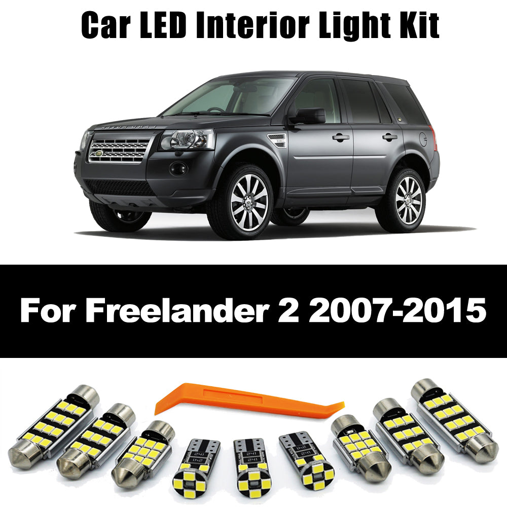 AutoGlowLED 15Pcs Canbus LED Interior Light Kit for Land Rover Freelander 2 LR2 2007-2015