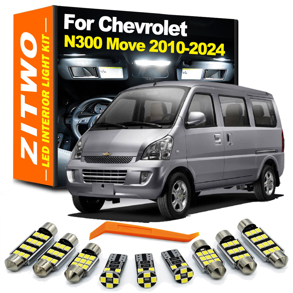 AutoGlowLED 7Pcs Canbus LED Interior Light Kit for Chevy N300 Move 2010-2024