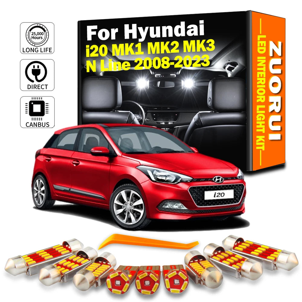 AutoGlowLED Canbus LED Interior Light Kit for Hyundai i20 MK1 MK2 MK3 N Line