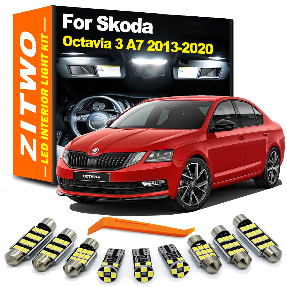AutoGlowLED 13 Pcs Canbus LED Interior Light Kit for Skoda Octavia 3 MK3 2013-2020