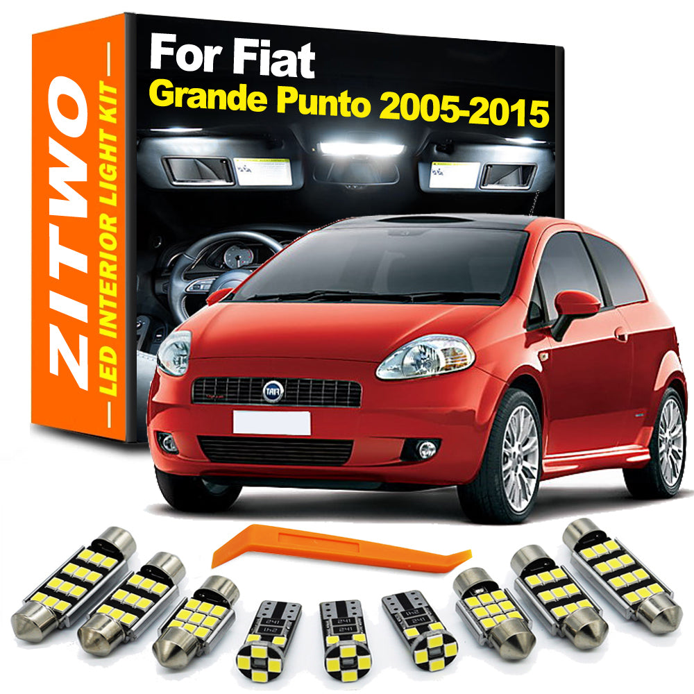 AutoGlowLED 11Pcs LED Interior Light Kit for Fiat Grande Punto 2005-2015